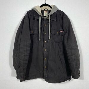 Dickies Black hooded workwear jacket with a quilted lining 2XL